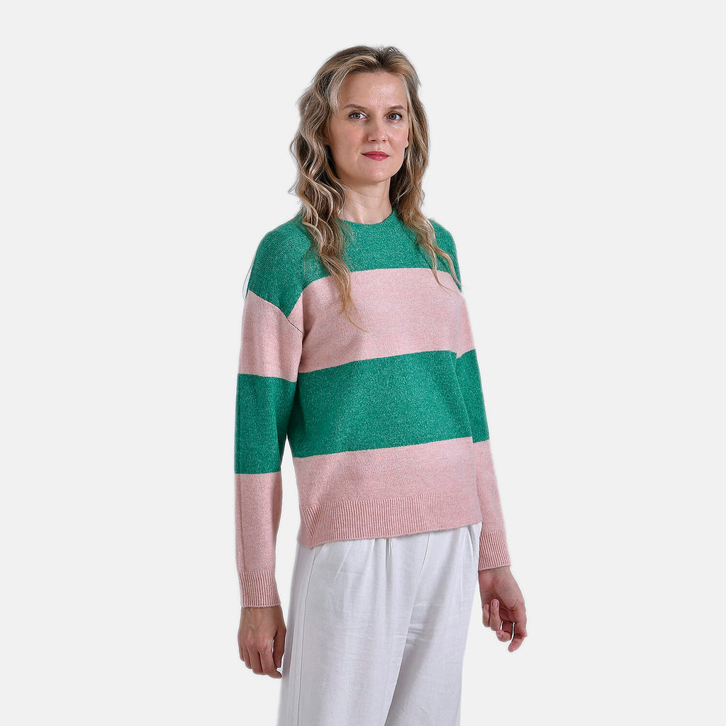 La Marey Striped Jumper (Size 8 to 10) - Pink Green