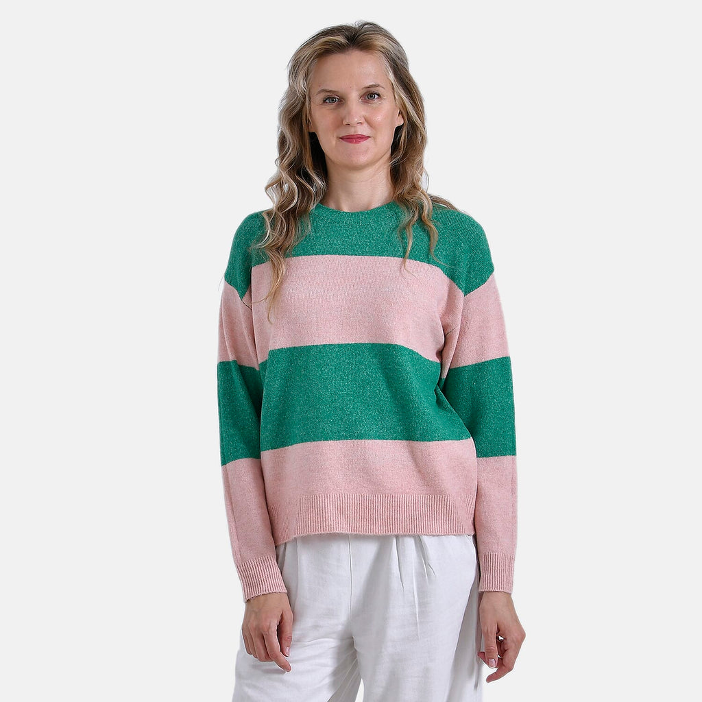La Marey Striped Jumper (Size 8 to 10) - Pink Green
