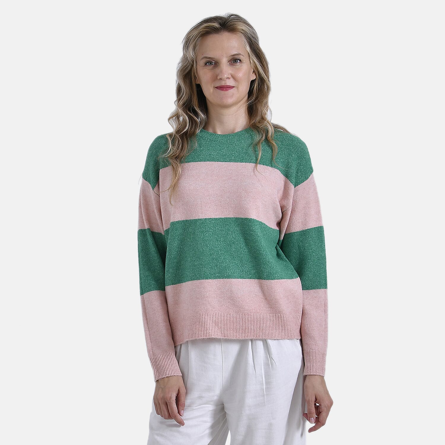La Marey Striped Jumper (Size 8 to 10) - Pink Green