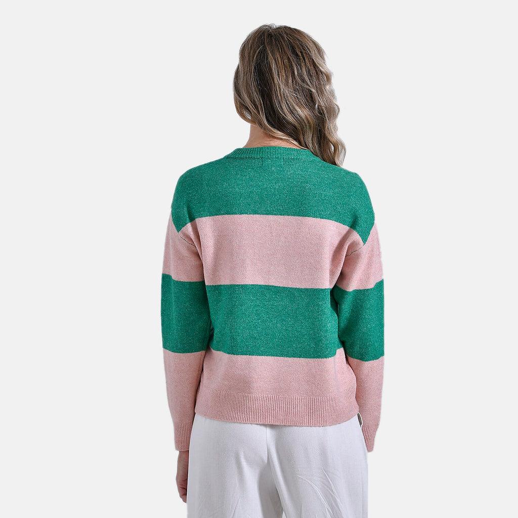 La Marey Striped Jumper (Size 8 to 10) - Pink Green