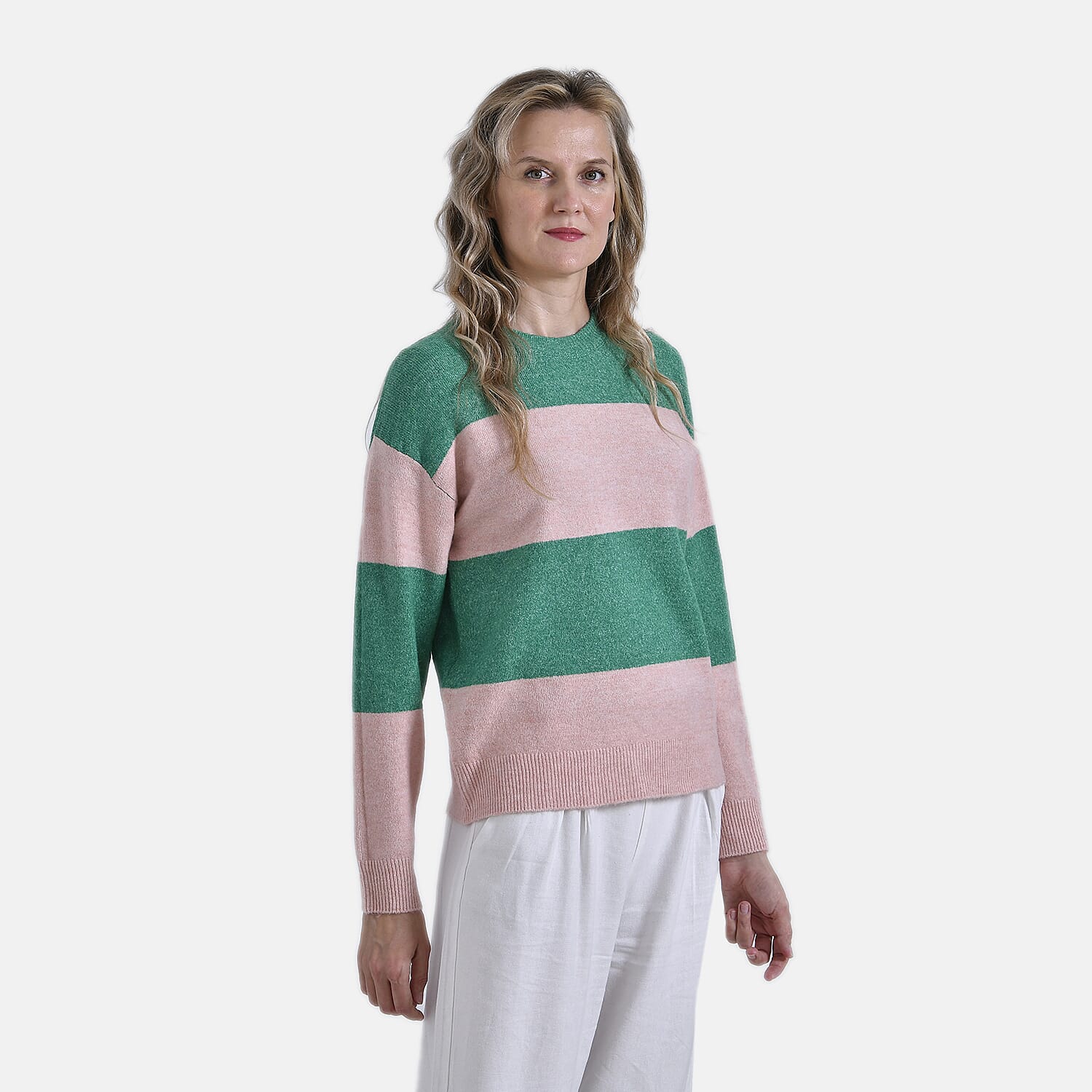 La Marey Striped Jumper (Size 8 to 10) - Pink Green