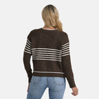 La Marey Striped Knitted Jumper (Size XL) - Brown