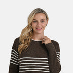 La Marey Striped Knitted Jumper (Size XL) - Brown
