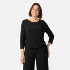 La Marey Side Knot Detail Top (Size S) - Black