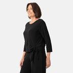 La Marey Side Knot Detail Top (Size S) - Black