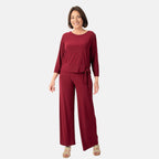 La Marey Side Knot Detail Top (Size S) - Wine