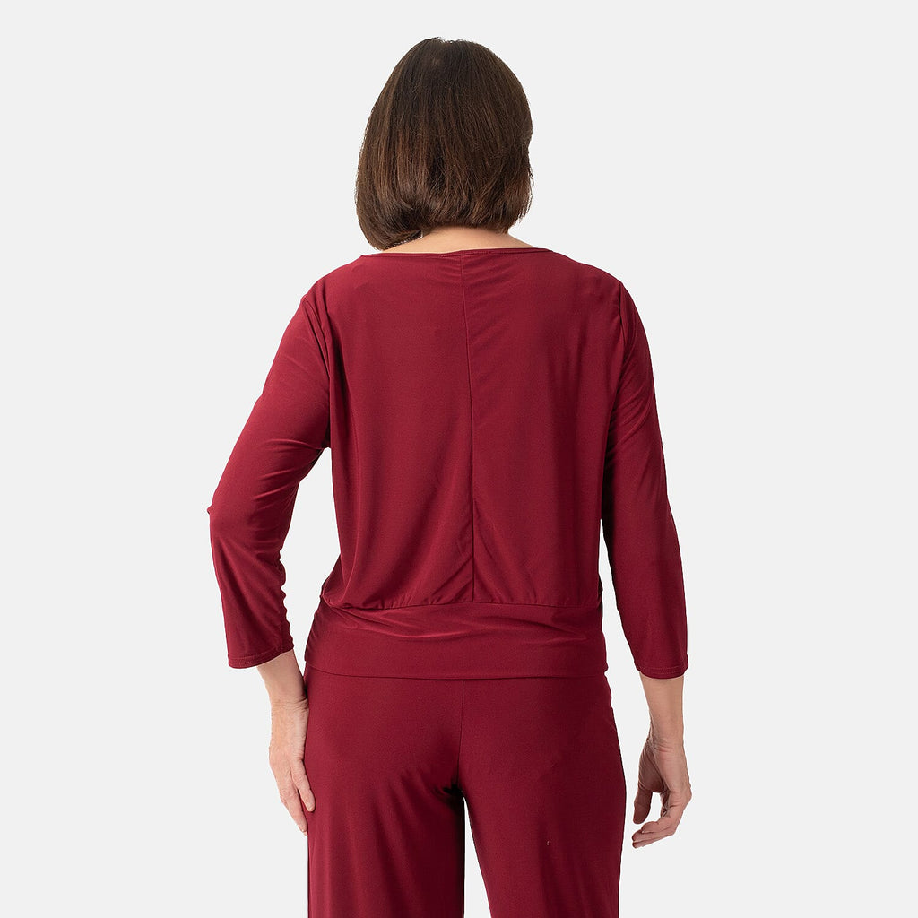 La Marey Side Knot Detail Top (Size S) - Wine
