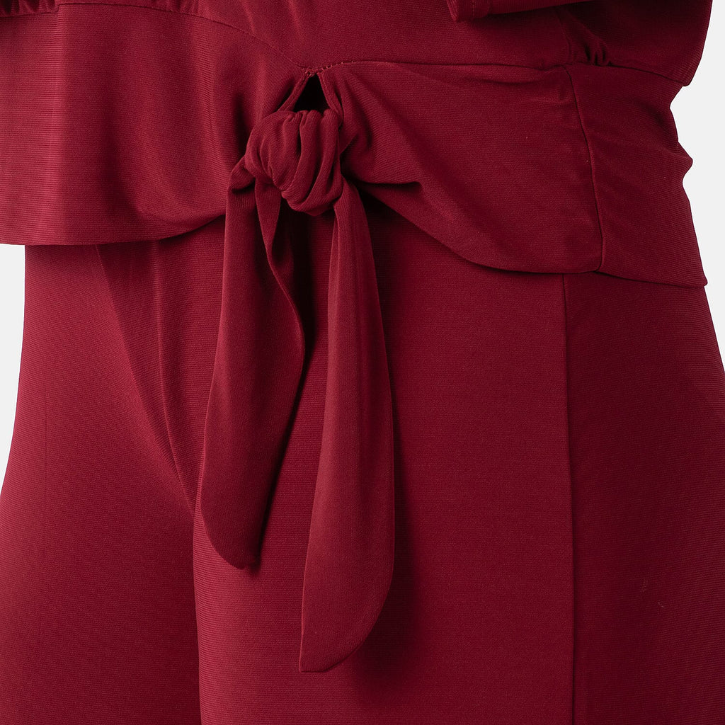 La Marey Side Knot Detail Top (Size S) - Wine