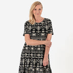 La Marey Tribal Pattern Mini Dress (Size L) - Black & White