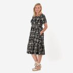 La Marey Tribal Pattern Mini Dress (Size M) - Black & White