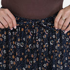 La Marey 100% Viscose Floral Print Skirt  (One Size One 8 to 18) - Navy Blue