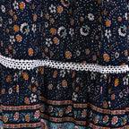 La Marey 100% Viscose Floral Print Skirt  (One Size One 8 to 18) - Navy Blue