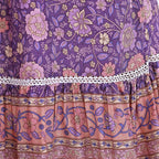 La Marey 100% Viscose Floral Print Skirt (One Size, 8-18) - Purple