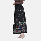 La Marey 100% Viscose Floral Print Maxi Dress (Curve One 20 - 26) - Black