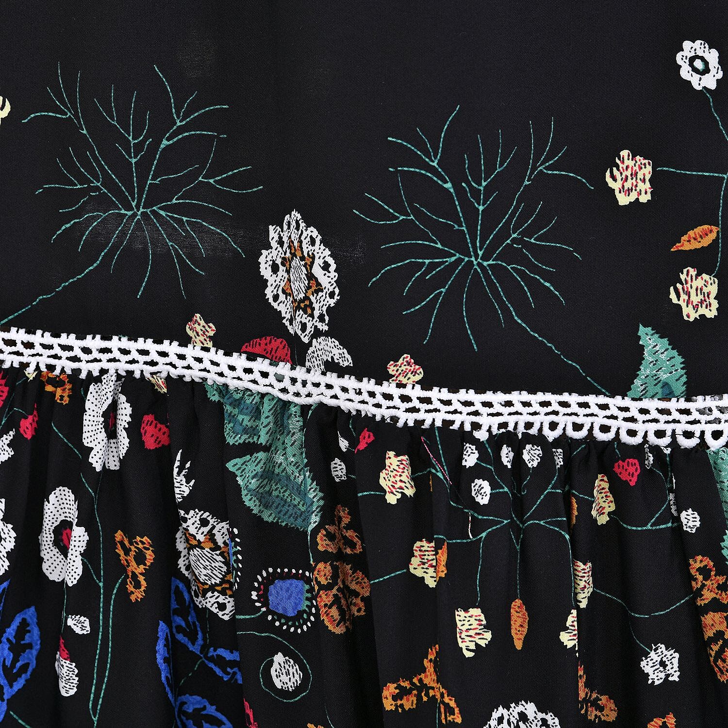La Marey 100% Viscose Floral Print Maxi Dress (Curve One 20 - 26) - Black
