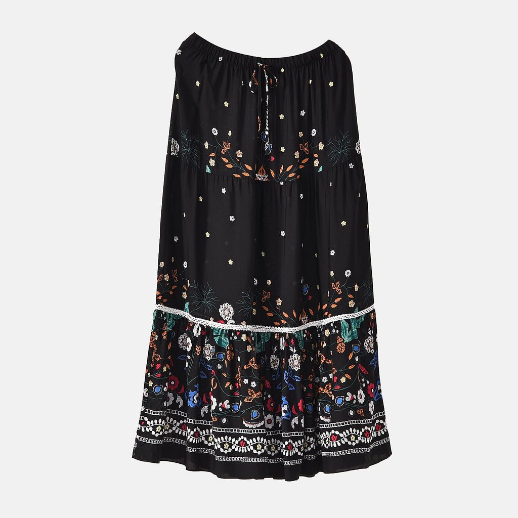 La Marey 100% Viscose Floral Print Maxi Dress (Curve One 20 - 26) - Black