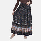 La Marey 100% Viscose Floral Print Maxi Dress (Curve Size 20 to 24) - Navy Blue