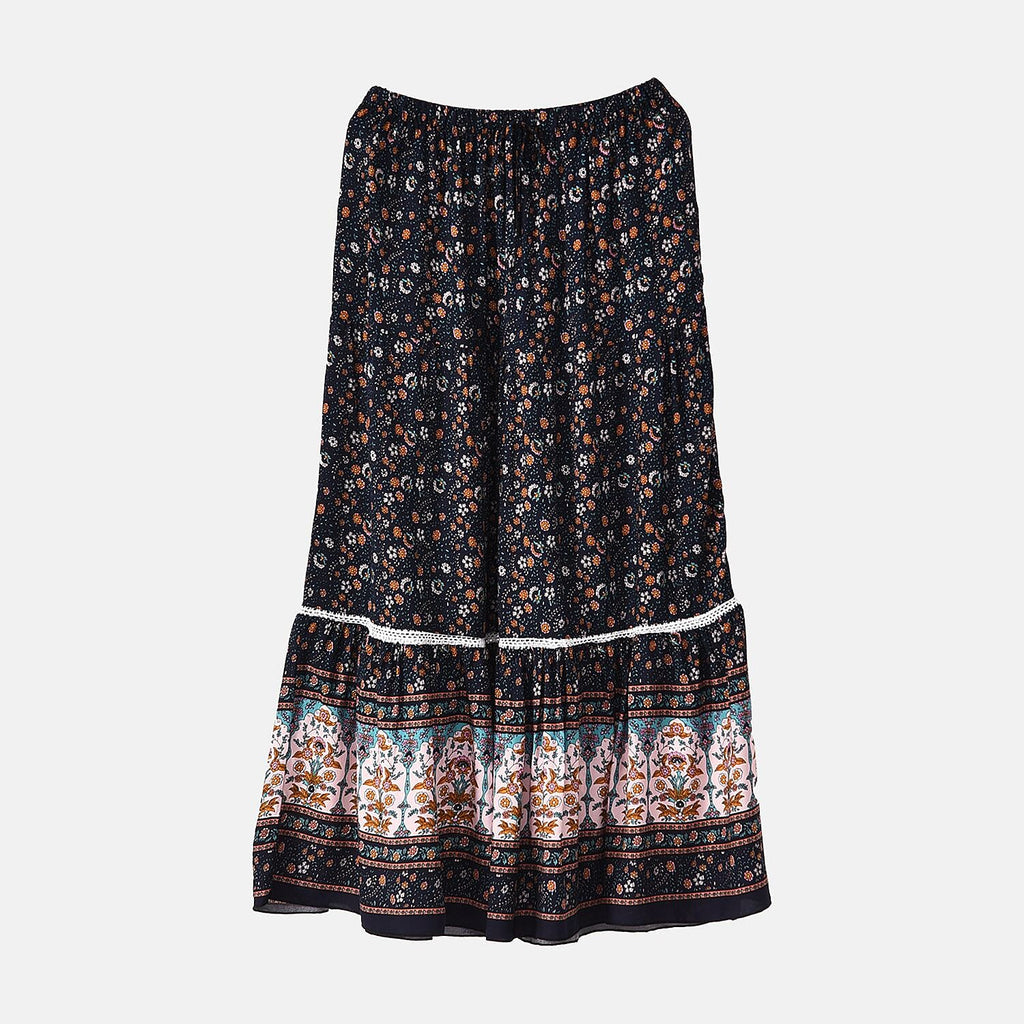 La Marey 100% Viscose Floral Print Maxi Dress (Curve Size 20 to 24) - Navy Blue