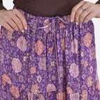 La Marey 100% Viscose Floral Print Maxi Dress (Curve Size, 20-24) - Purple