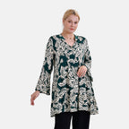 La Marey Leaf Pattern Top (Size L-XL) - Green