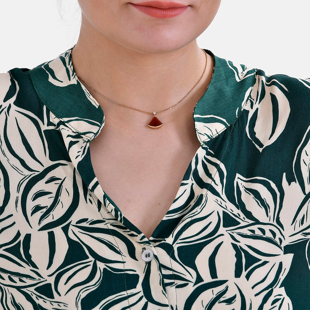 La Marey Leaf Pattern Top (Size L-XL) - Green