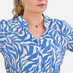 La Marey 100% Viscose Paisley Printed V-Neck Casual Dress (Size - S-M, 10-14) - Blue