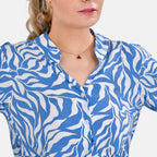 La Marey 100% Viscose Paisley Printed V-Neck Casual Tunic Dress (Size -  L-XL, 16-20) - Blue
