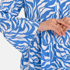 La Marey 100% Viscose Paisley Printed V-Neck Casual Tunic Dress (Size -  L-XL, 16-20) - Blue