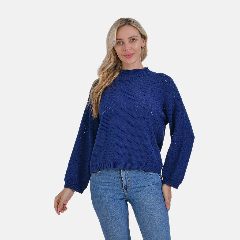 La Marey 100% Cotton Round Neck Cozy Jumper (Size L) - Navy