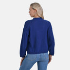 La Marey 100% Cotton Round Neck Cozy Jumper (Size L) - Navy