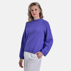 La Marey 100% Cotton Cozy Round Neck Jumper (Size L) - Purple