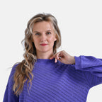 La Marey 100% Cotton Cozy Round Neck Jumper (Size L) - Purple