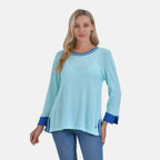 La Marey Round Neck Quarter Sleeve Jersey Top (Size 12 to 14) - Green