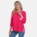 La Marey Round Neck Quarter Sleeve Jersey Top (Size 16 to 18) - Pink