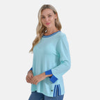 La Marey Round Neck Quarter Sleeve Jersey Top (Size 24 to 26) - Green