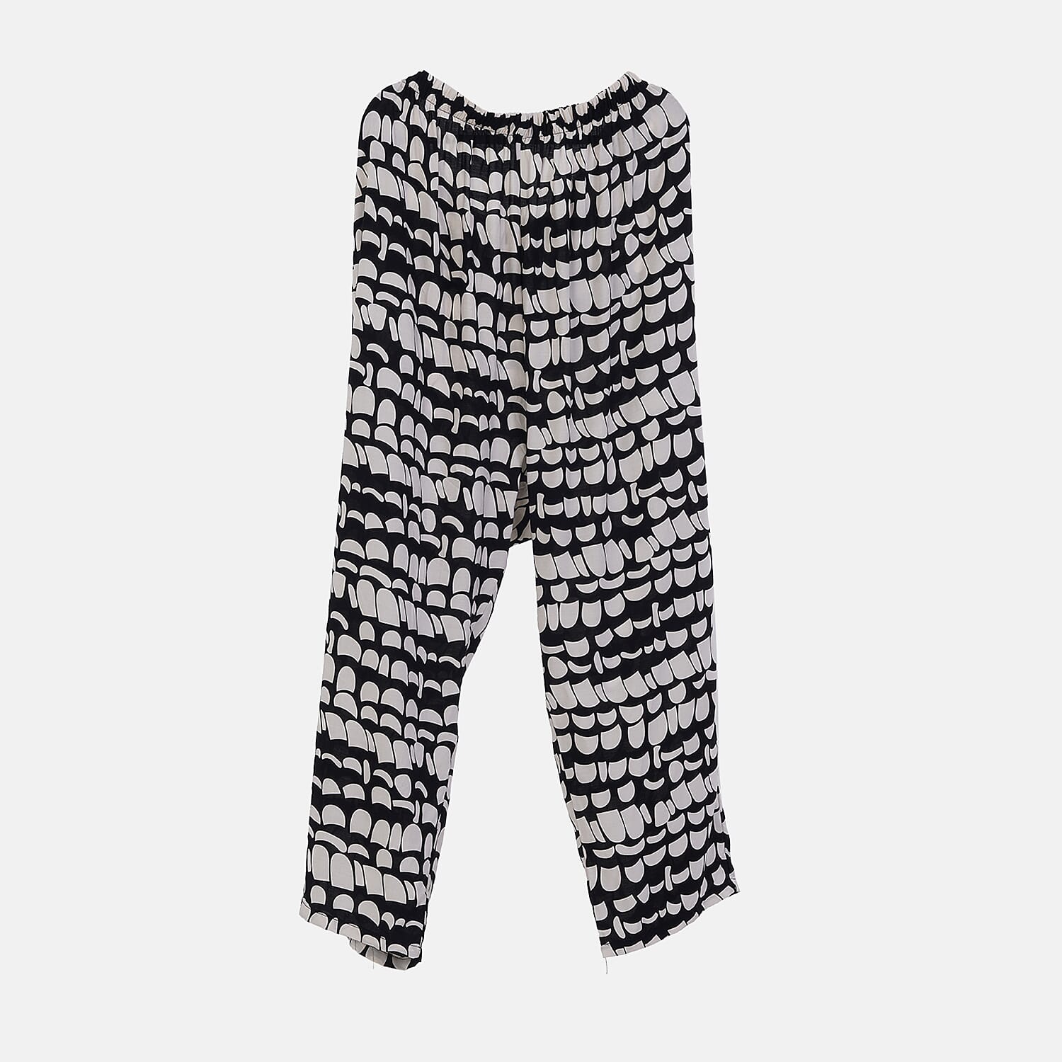 LA MAREY Loungewear Sets (Short Sleeves Top with Printed Trousers)  - Black (Size L)