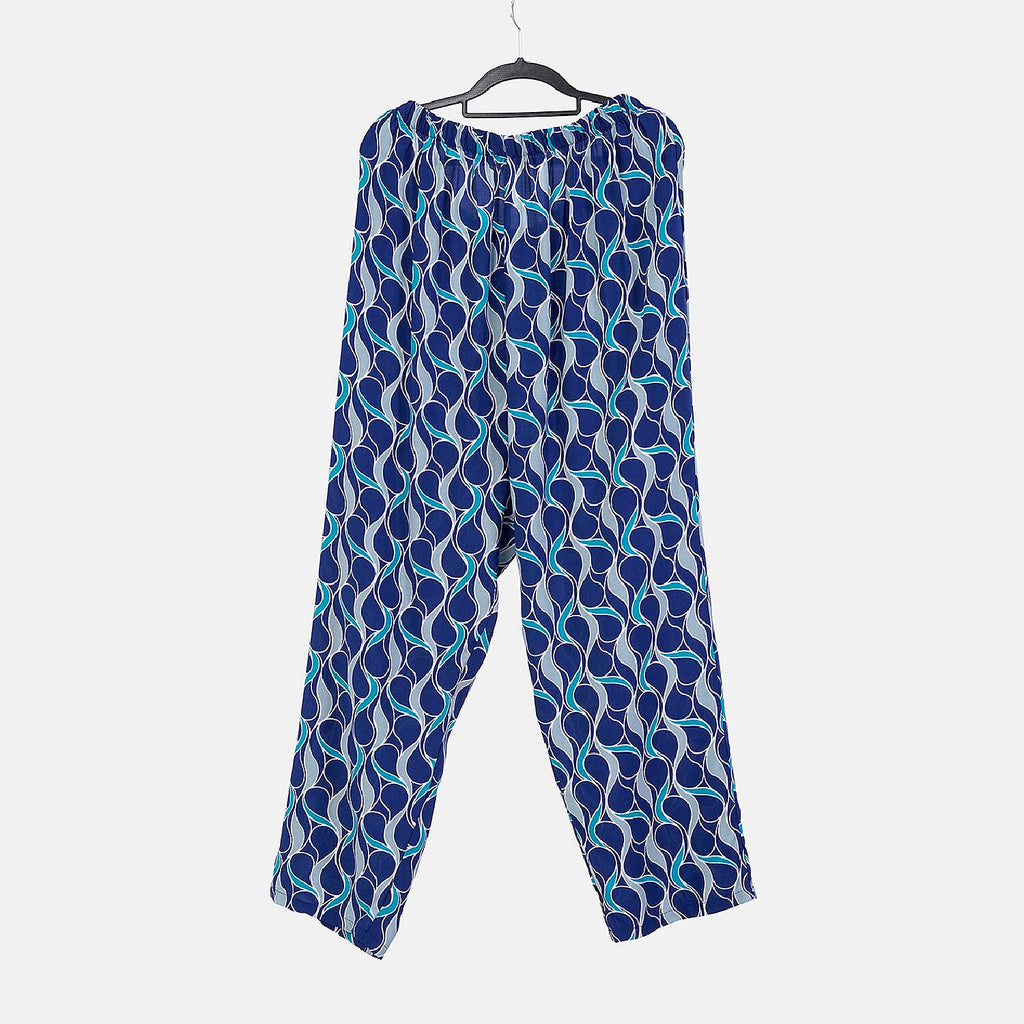 LA MAREY Loungewear Sets (Short Sleeves Top with Printed Trousers) - Dark Blue (Size XL)
