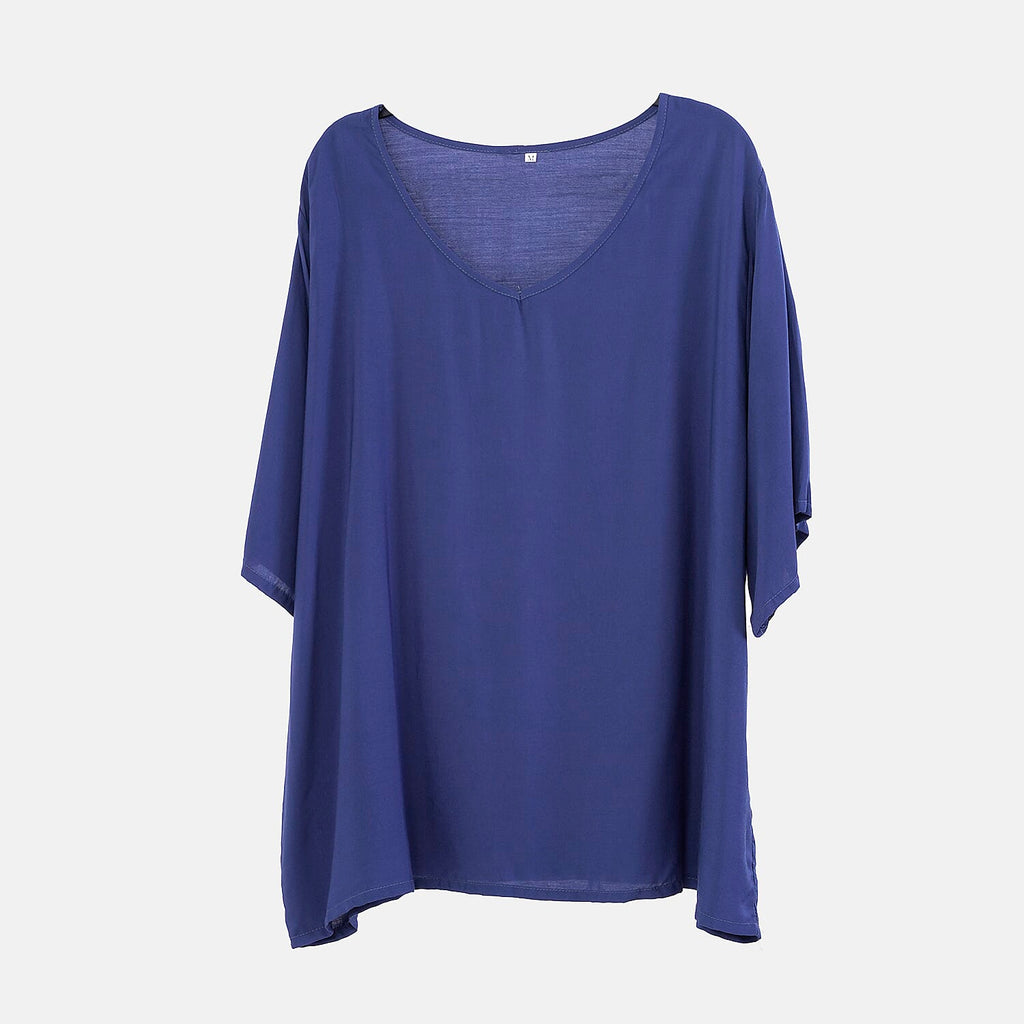 LA MAREY Loungewear Sets (Short Sleeves Top with Printed Trousers) - Dark Blue (Size S)