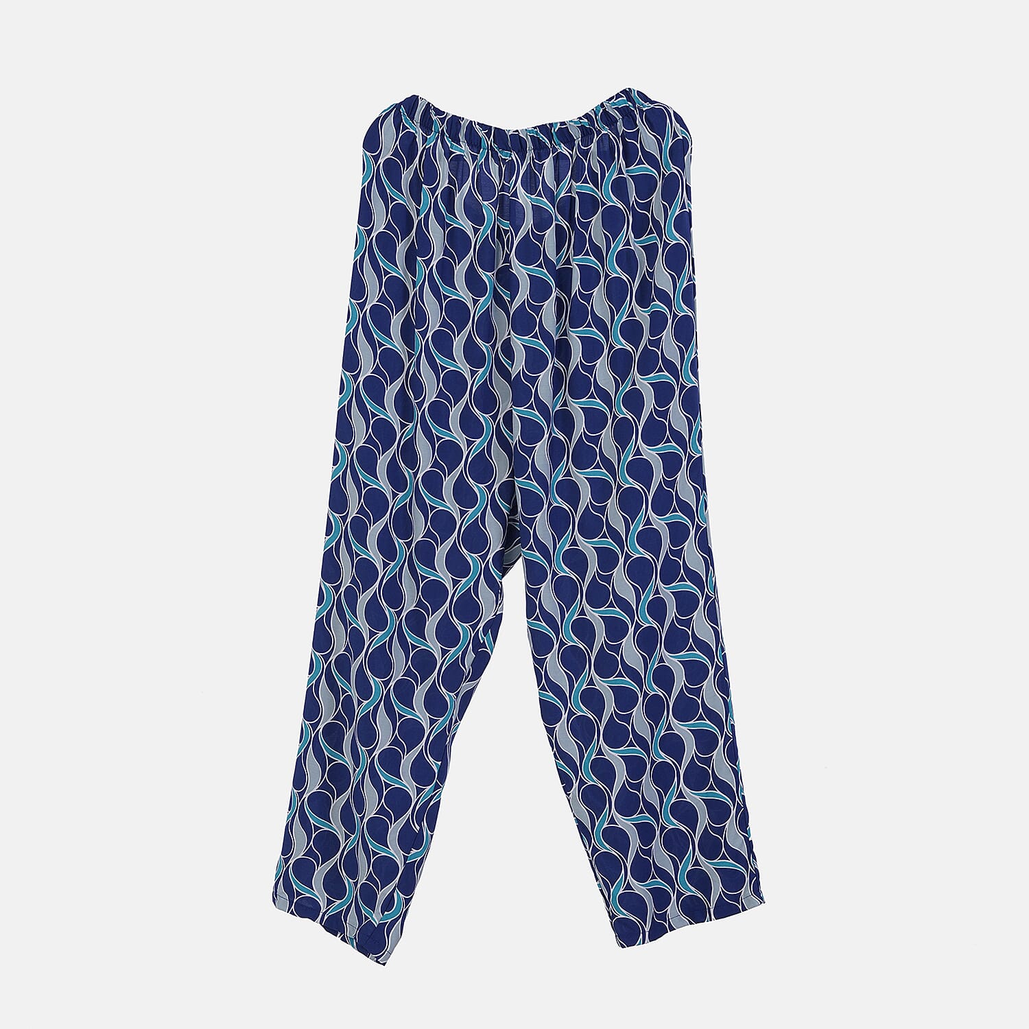 LA MAREY Loungewear Sets (Short Sleeves Top with Printed Trousers) - Dark Blue (Size S)