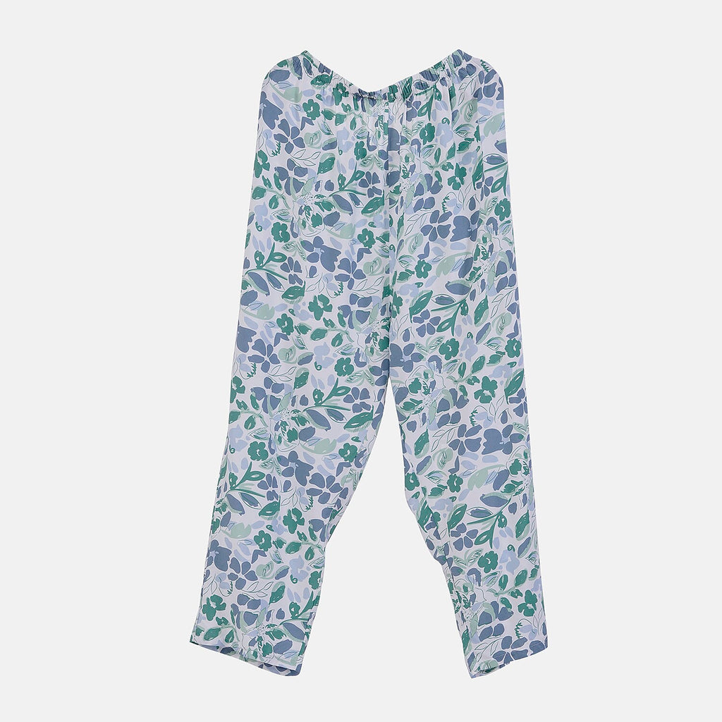 LA MAREY Loungewear Sets (Short Sleeves Top with Printed Trousers)  - Green (Size M)