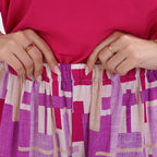 LA MAREY 100% Viscose Loungewear Sets (Short Sleeves Top with Patchwork Printed Trousers) - Purple - Multi (Size S)