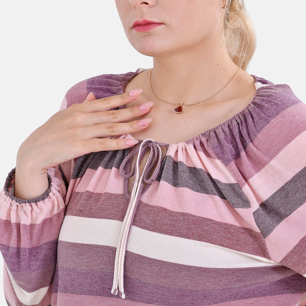 La Marey Viscose Stripe Top (Size XL 20 to 22) - Multi Color