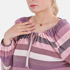 La Marey Viscose Stripe Top (Size XL 20 to 22) - Multi Color