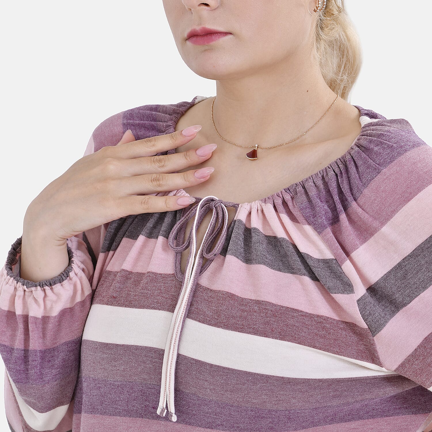 La Marey Viscose Stripe Top (Size XL 20 to 22) - Multi Color