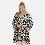 La Marey 100% Viscose Tree Pattern V-Neck Top (Size -  L-XL,16-20) - Black and White