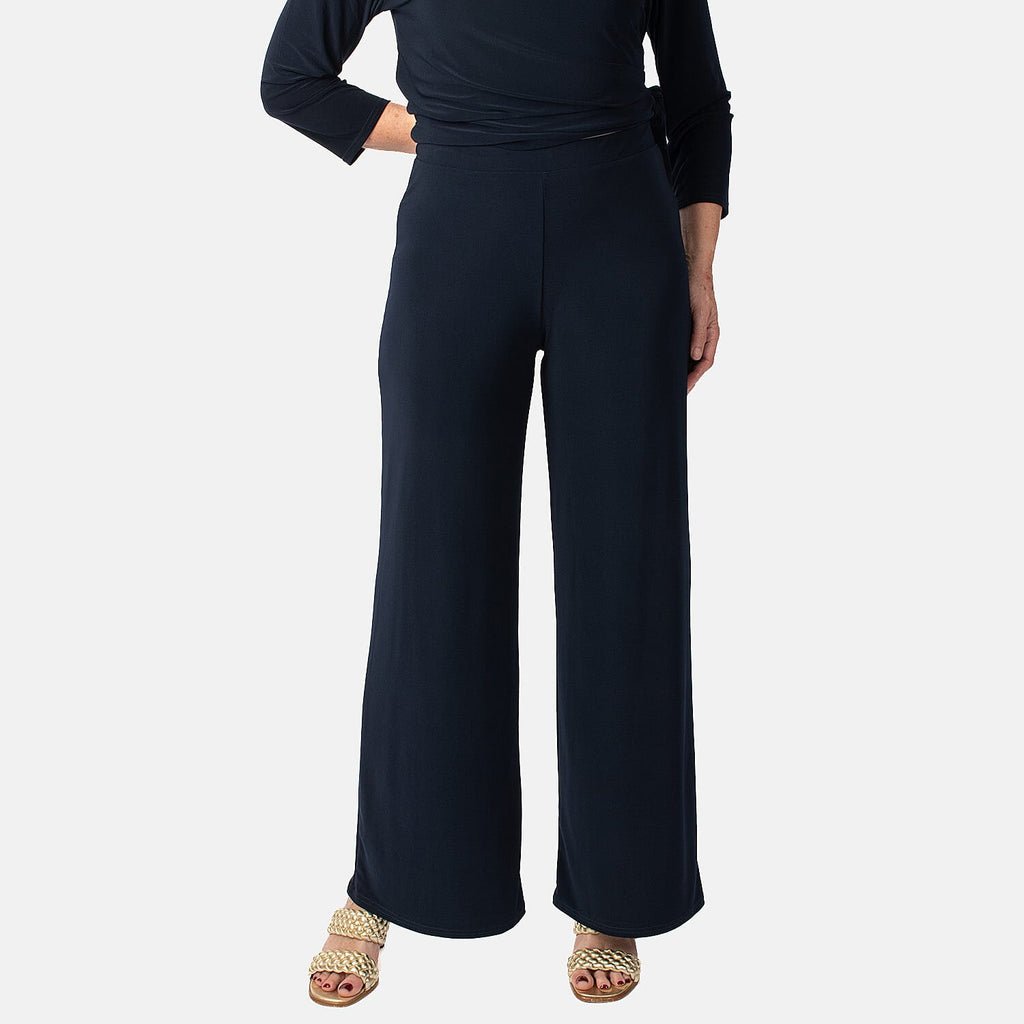 La Marey Wide Leg Pull on Trouser (Size L) - Navy