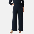 La Marey Wide Leg Pull on Trouser (Size L) - Navy
