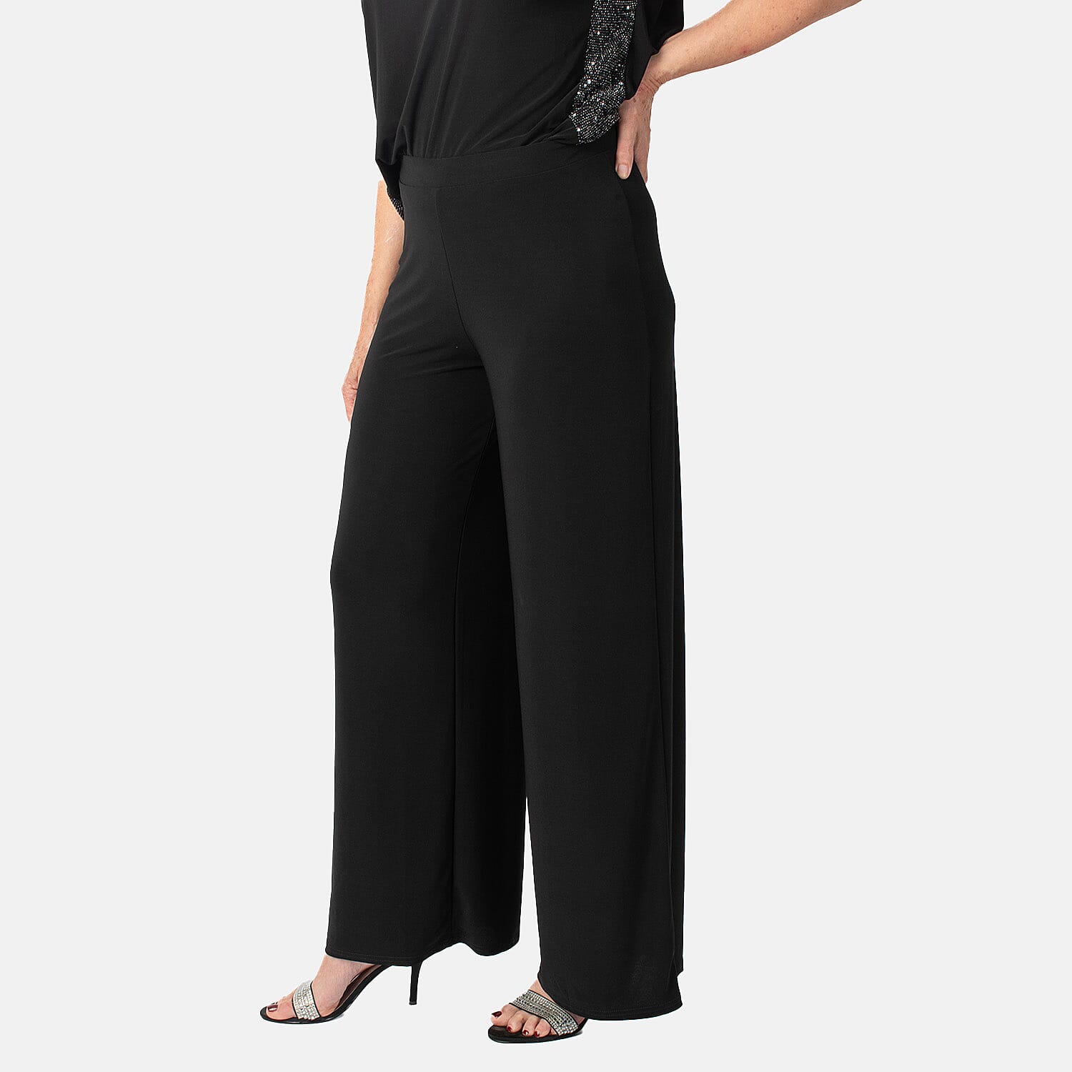 La Marey Wide Leg Pull on Trouser (Size S) - Black