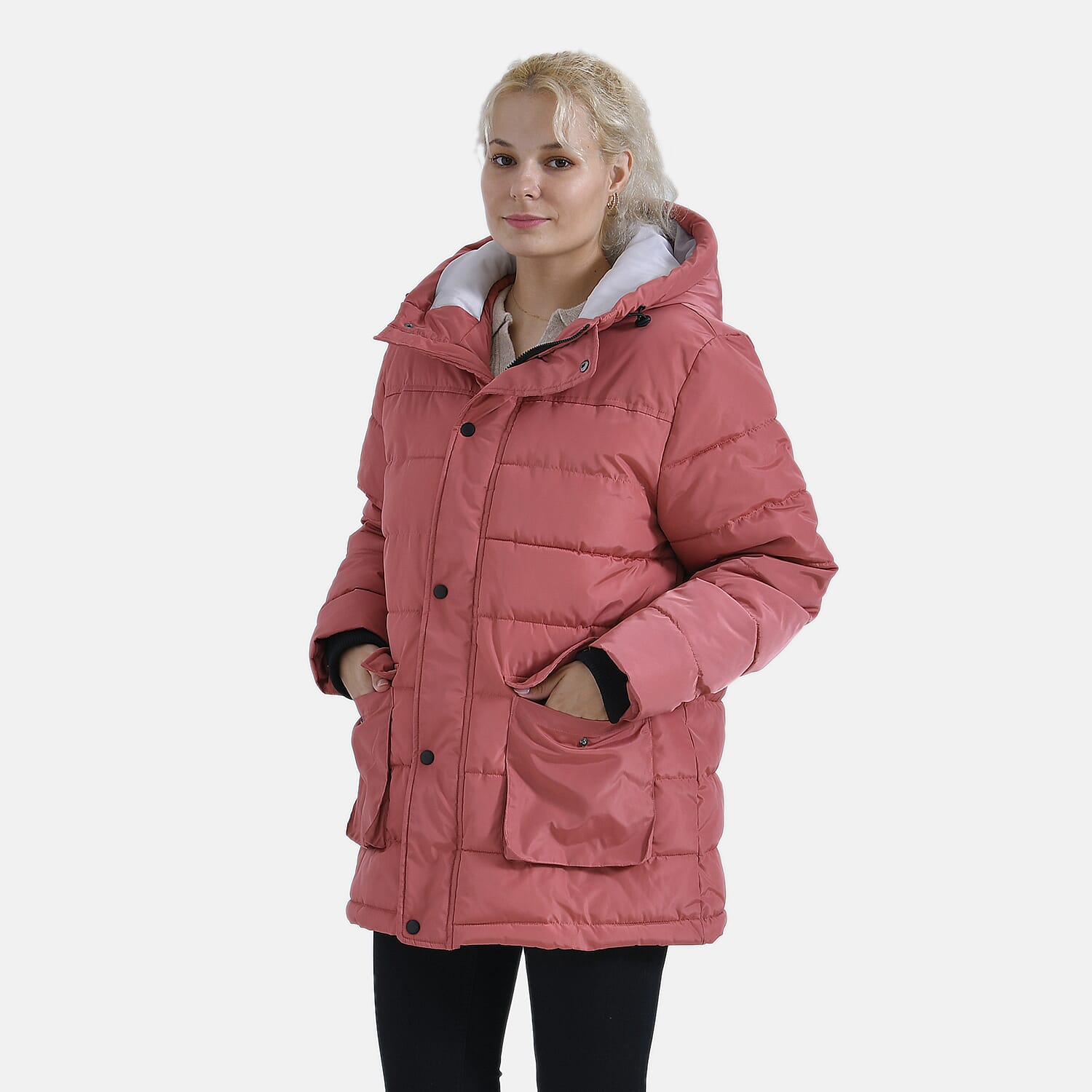 La Marey Windbreaker Padded Jacket (Size 16 to 18) - Coral