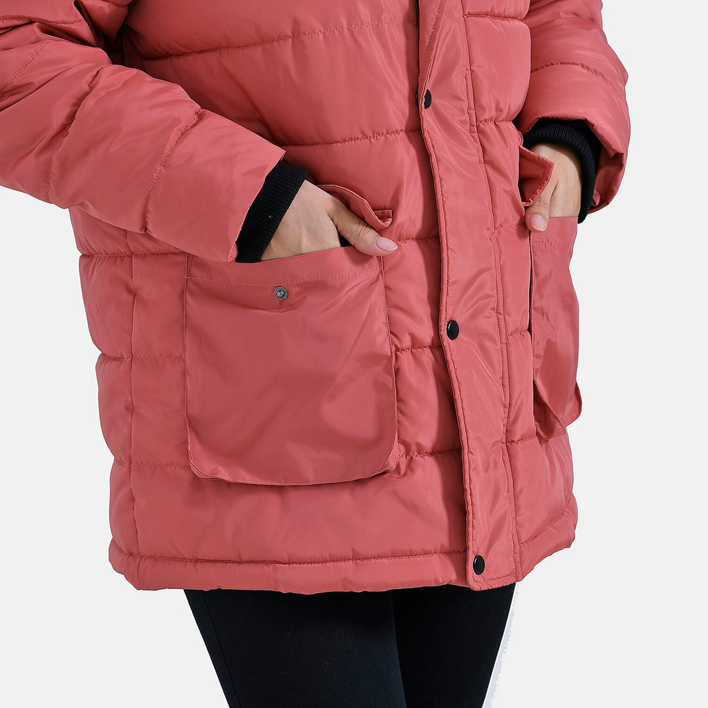 La Marey Windbreaker Padded Jacket (Size 16 to 18) - Coral